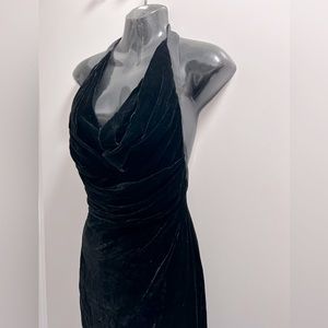 Velvet Black Evening Gown FULL LENGTH